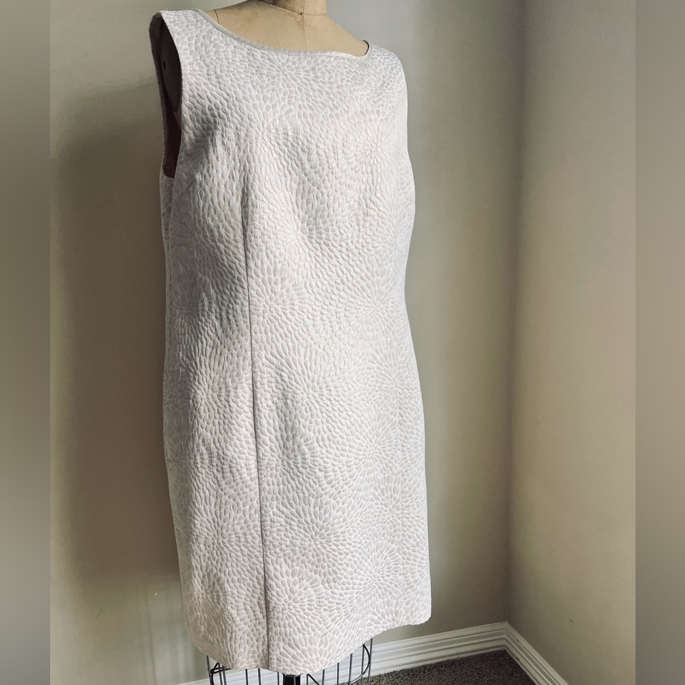 Pink Tartan White and Gold Brocade Sleeveless Dress Size 12